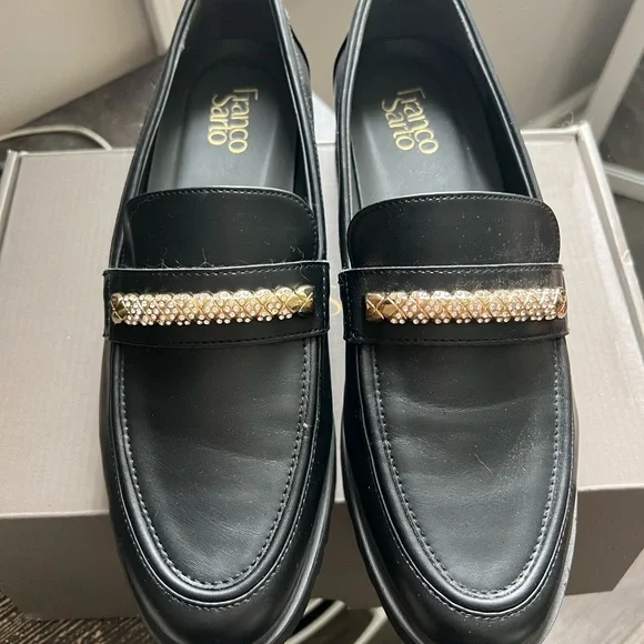 Franco Sarto Black Flats with Gold Hardware - Picture 7 of 7
